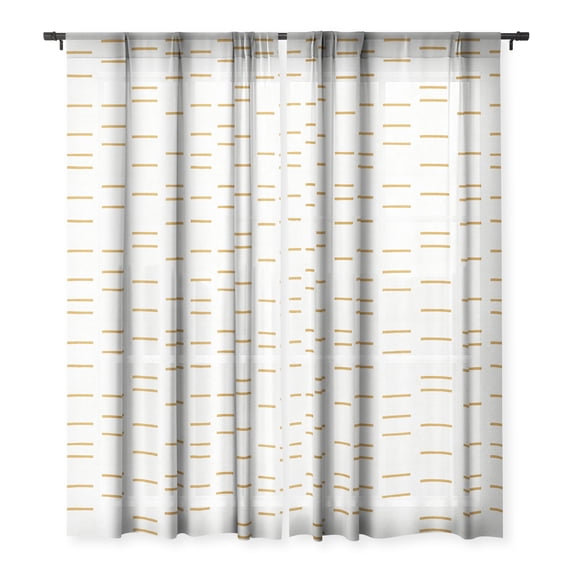 Society6 Holli Zollinger OCHRE LINE Single Panel Sheer Window Curtain 50" x 108"