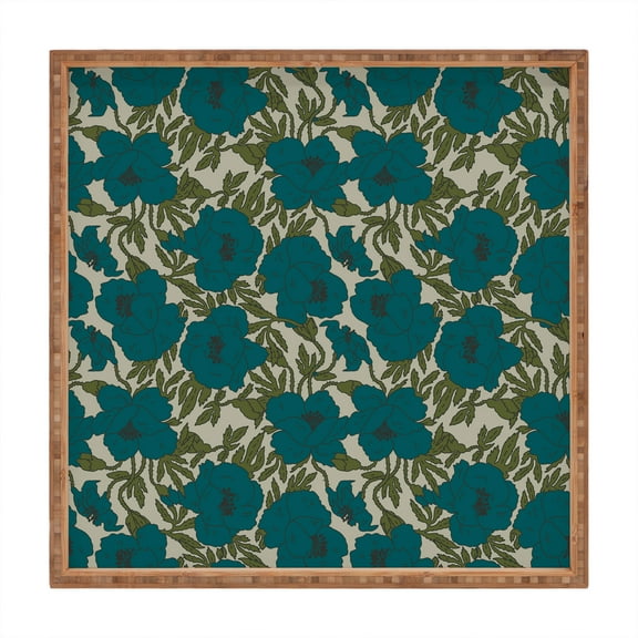 Society6 Holli Zollinger POPPY VINTAGE Large Square Bamboo Tray