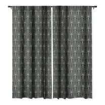 Society6 Holli Zollinger Sun Tile Charcoal Single Panel Room Darkening Window Curtain 50" x 84"