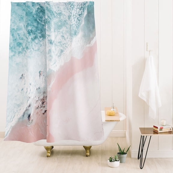 Society6 Ingrid Beddoes Aerial Ocean Print Shower Curtain 71" x 74"