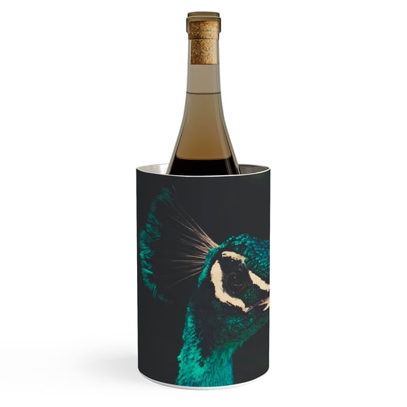 Society6 Ingrid Beddoes Peacock And Proud Wine Chiller