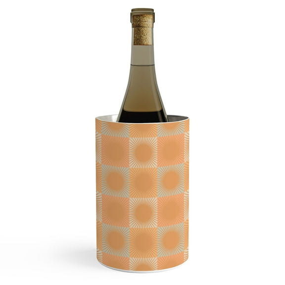 Society6 Iveta Abolina Coral Sun Check Wine Chiller