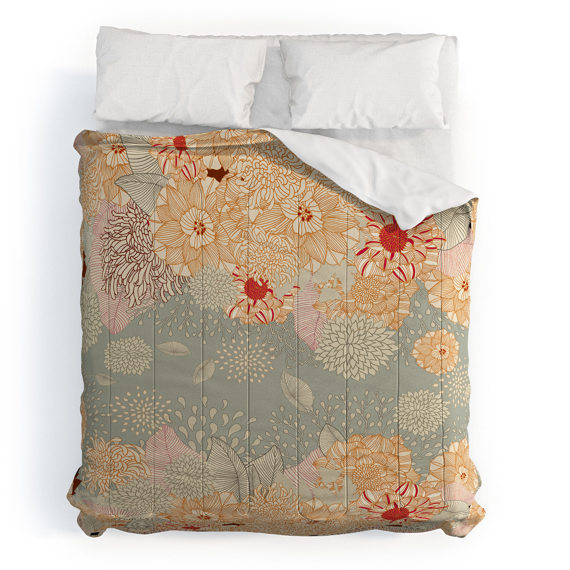 Society6 Iveta Abolina Coral Watercress Pond Comforter