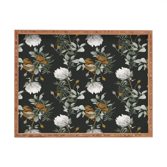 Society6 Iveta Abolina Helaine Night Large Rectangle Bamboo Tray, 18" x 14"