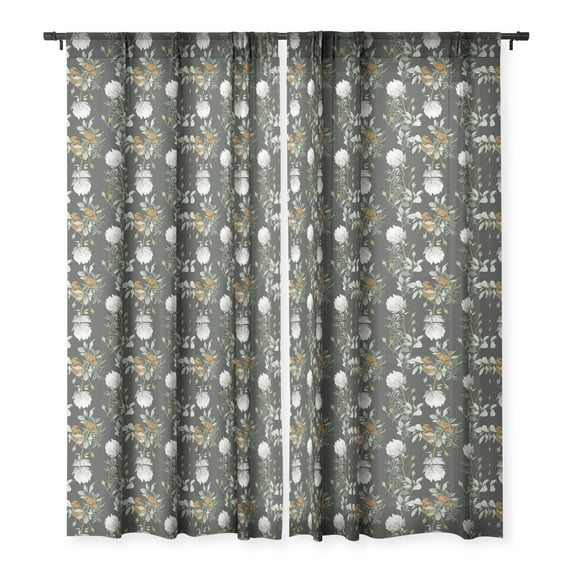 Society6 Iveta Abolina Helaine Night Single Panel Sheer Window Curtain 50" x 120"