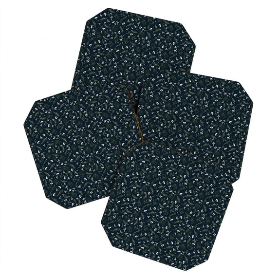Society6 Iveta Abolina Nordic Olive Blue Set of 4 Coasters
