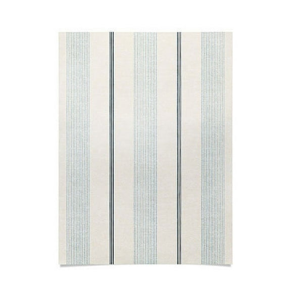 Society6 Ivy Stripes Cream Dusty Blue by Little Arrow Design Co Art Print