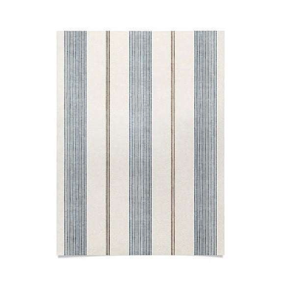 Society6 Ivy Stripes Cream and Blue by Little Arrow Design Co Art Print