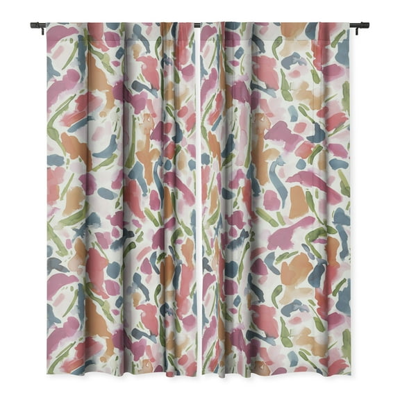 Society6 Jacqueline Maldonado Synthesis Raspberry Single Panel Room Darkening Window Curtain 50" x 84"