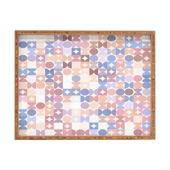 Society6 Kaleiope Studio Retro Groovy Boho Pattern 18" x 14" Rectangle Bamboo Tray