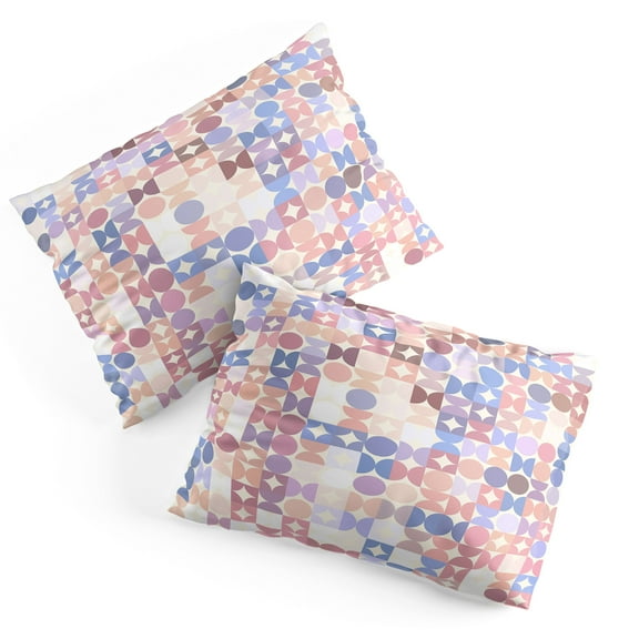 Society6 Kaleiope Studio Retro Groovy Boho Pattern Pillow Sham Cotton King Set of 2 Kit