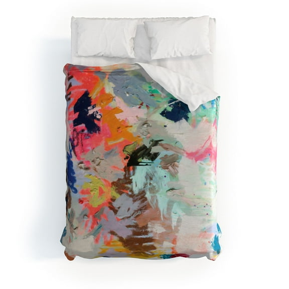 Society6 Kelly Haines Blue Watercolor Stripes Duvet Cover