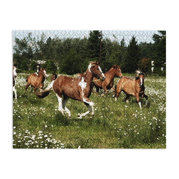 Society6 Kevin Russ Spring Horse Run 500 Piece Jigsaw Puzzle
