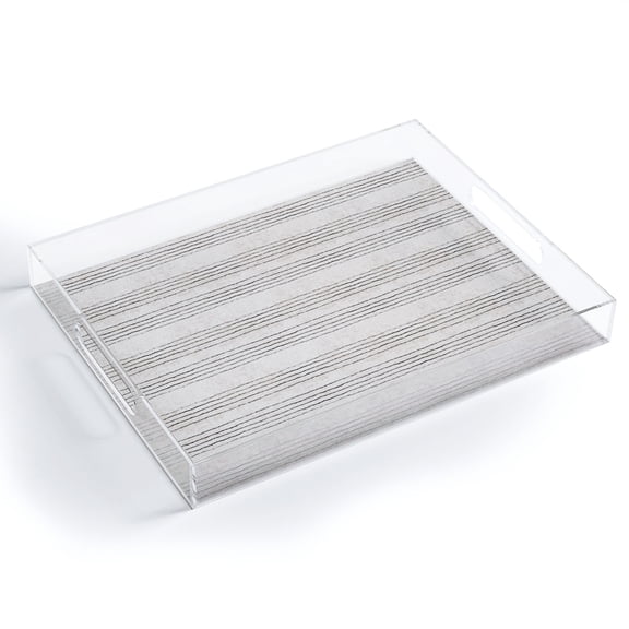 Society6 LINEN STRIPE RUSTIC by Holli Zollinger Acrylic Tray