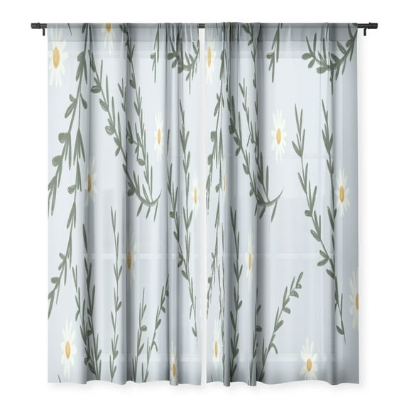 Society6 Lane and Lucia Chamomile And Rosemary 50" x 96" Single Panel Sheer Window Curtain