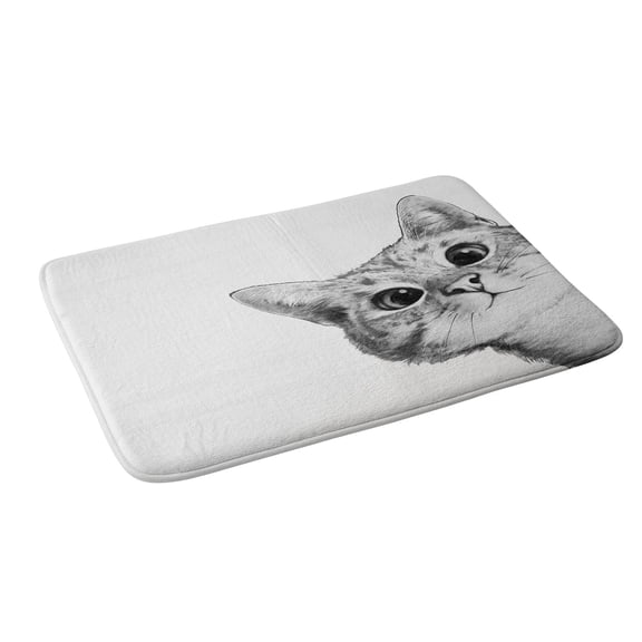 Society6 Laura Graves Sneaky Cat Bath Mat 34" x 21"