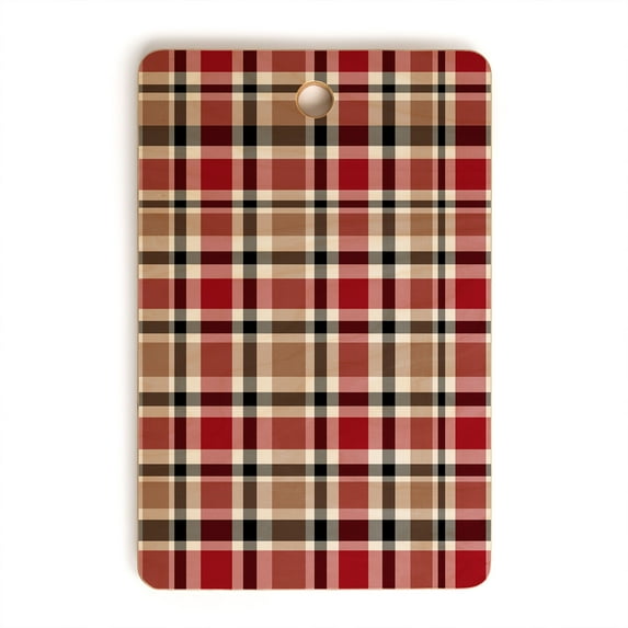 Society6 Lisa Argyropoulos Cozy Farm Plaid Rectangle Cutting Board