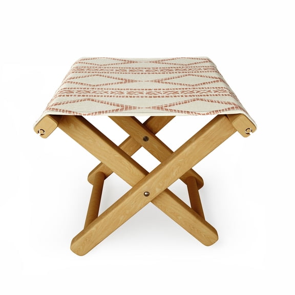 Society6 Little Arrow Design Co Oceania Diamond Stripes Ginger Folding Stool