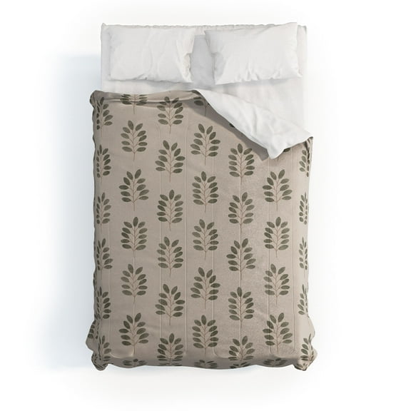 Society6 Little Arrow Design Co noble branches pewter and olive Comforter Cotton Full