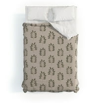 Society6 Little Arrow Design Co noble branches pewter and olive Duvet Cover Cotton Full