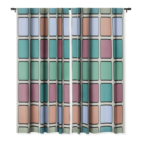 Society6 Lola Terracota 80s Arcade Motherboard Pattern Single Panel Room Darkening Window Curtain 50" x 84"