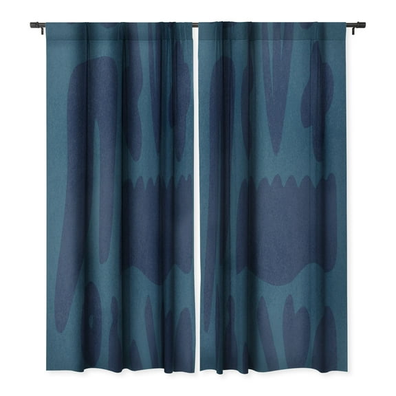 Society6 Lola Terracota Blue And Powerful Design Single Panel Room Darkening Window Curtain 50" x 64"