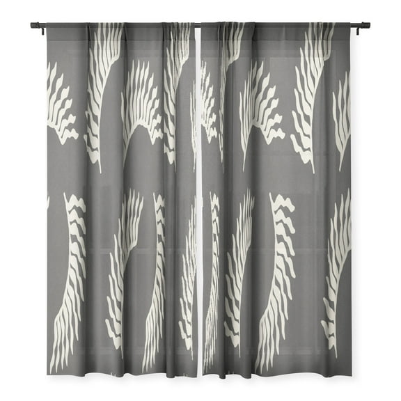 Society6 Lola Terracota When The Leaves Become Wings 50" x 64" Single Panel Sheer Window Curtain