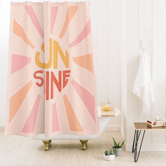 Society6 Lyman Creative Co Sunshine Hand Lettering Shower Curtain 71" x 74"