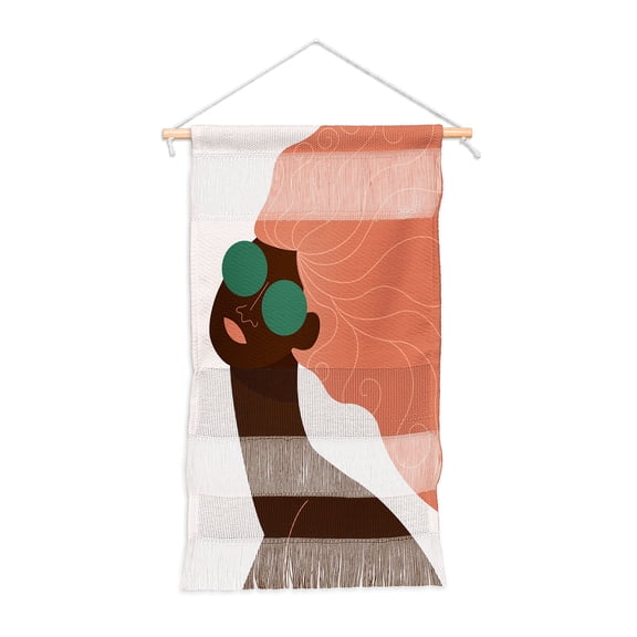 Society6 Maritza Lisa Abstract Woman Green Sunglasses Small Fiber Wall Hanging