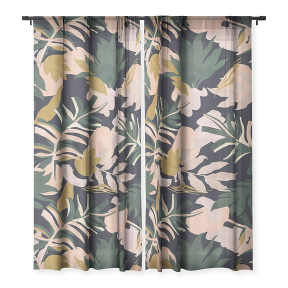 Society6 Marta Barragan Camarasa Abstract Nature Tropical 34 Single Panel Sheer Window Curtain 50" x 120"