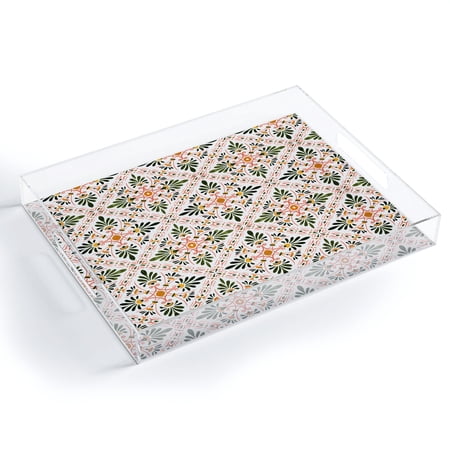 Society6 Marta Barragan Camarasa Andalusian Mosaic Pattern I Medium Acrylic Tray, 15 1/2" x 12"