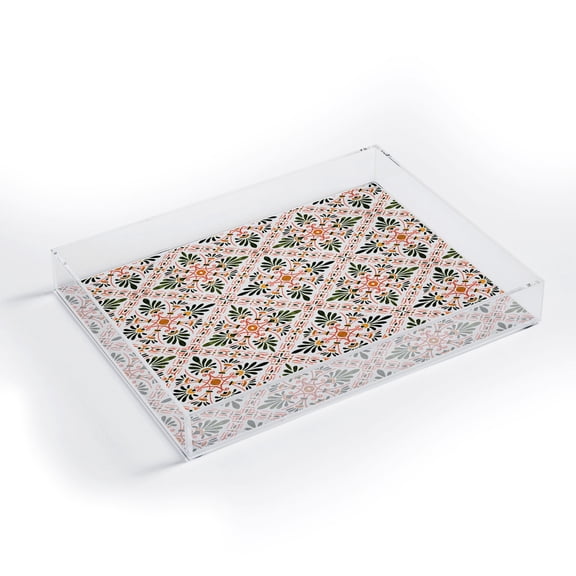 Society6 Marta Barragan Camarasa Andalusian Mosaic Pattern I Small Acrylic Tray, 8" x 6 1/4"
