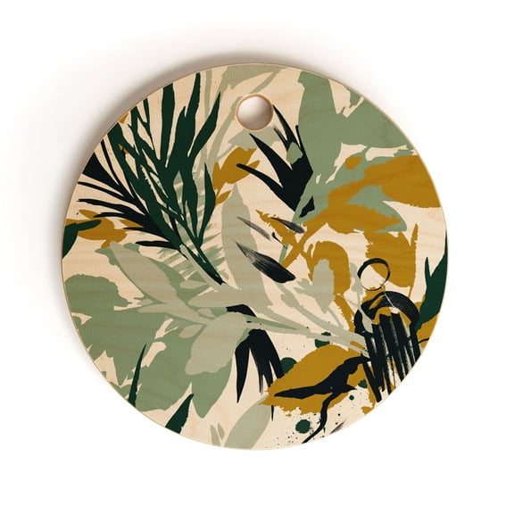 Society6 Marta Barragan Camarasa Botanical Brushstrokes Round Cutting Board, 11.5" x 11.5"