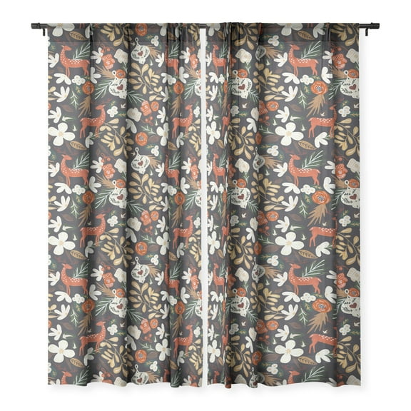Society6 Marta Barragan Camarasa Christmas Holiday Night III 50" x 64" Single Panel Sheer Window Curtain