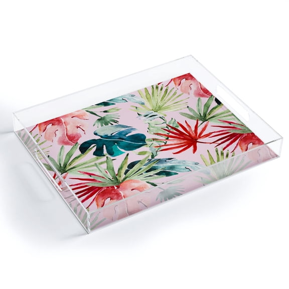 Society6 Marta Barragan Camarasa Colorful Tropical Paradise Medium Acrylic Tray, 15 1/2" x 12"