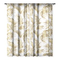 Society6 Marta Barragan Camarasa Golden Palms Single Panel Sheer Window Curtain 50" x 84"