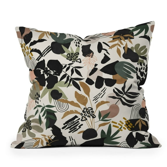 Society6 Marta Barragan Camarasa Modern Simple Jungle 16" x 16" Decorative Throw Pillow