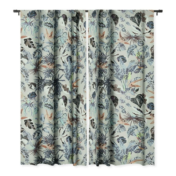 Society6 Marta Barragan Camarasa Modern blue jungle Single Panel Room Darkening Window Curtain 50" x 64"