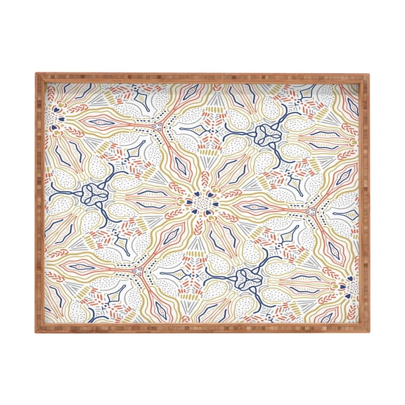 Society6 Marta Barragan Camarasa Modern mosaic mandalas Large Rectangle Bamboo Tray