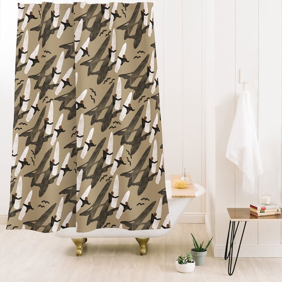 Society6 Marta Barragan Camarasa Sun Sea And Surf Shower Curtain 71" x 74"