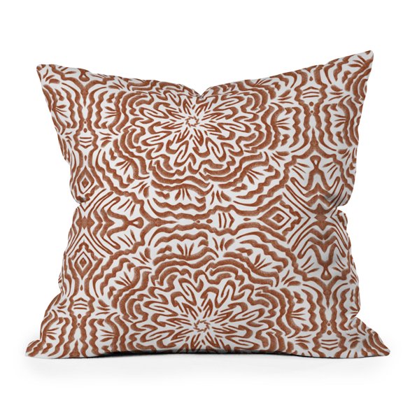 Society6 Marta Barragan Camarasa Terracotta Strokes Pattern 20" x 20" Decorative Throw Pillow