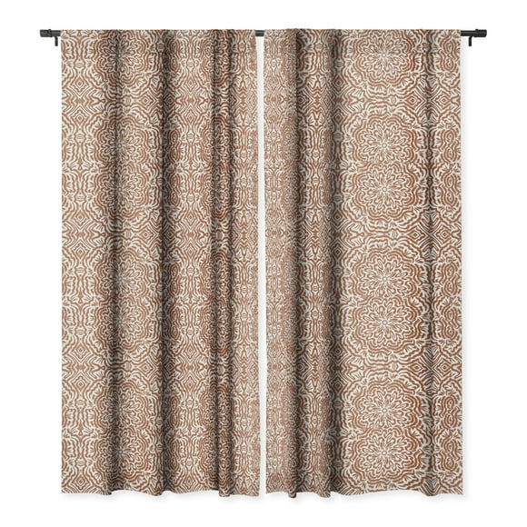 Society6 Marta Barragan Camarasa Terracotta Strokes Pattern Single Panel Room Darkening Window Curtain 50" x 64"
