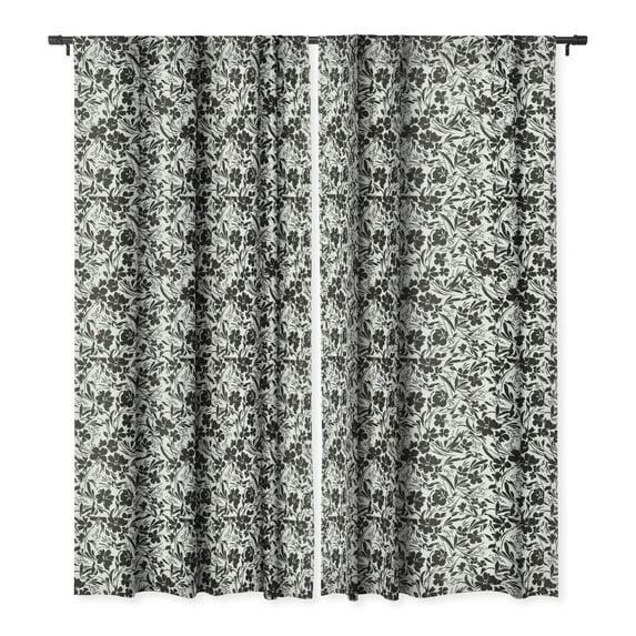 Society6 Marta Barragan Camarasa Tropical Floral Single Panel Room Darkening Window Curtain 50" x 108"