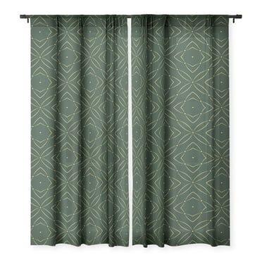 Society6 Marta Barragan Camarasa Vintage Emerald Pattern 50" x 96" Single Panel Sheer Window Curtain