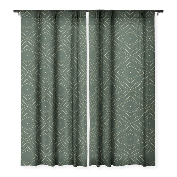 Society6 Marta Barragan Camarasa Vintage Emerald Pattern 50" x 96" Single Panel Sheer Window Curtain