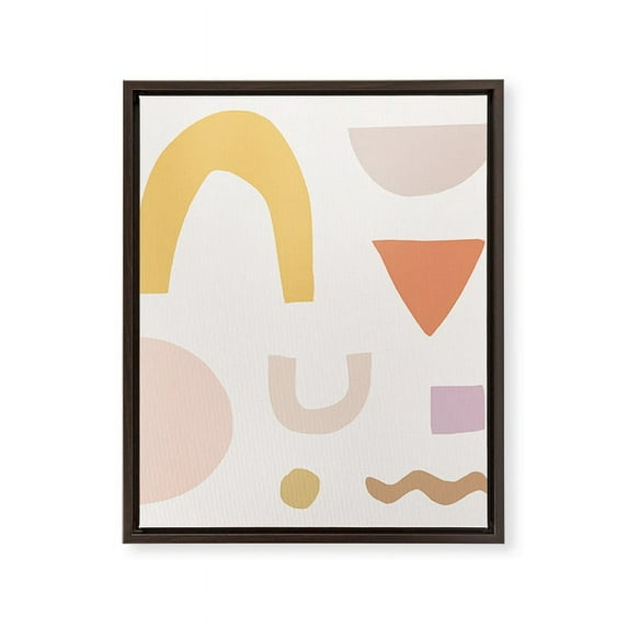 Society6 Molly Madfis Almost Makes Perfect Reshape Walnut Framed Canvas Wall Art 24"x30"