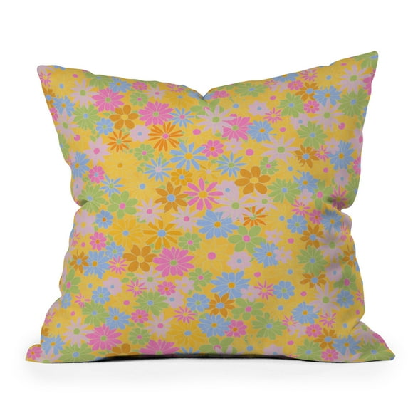 Society6 Multicolor Daisies Merigold by Iveta Abolina Throw Pillow