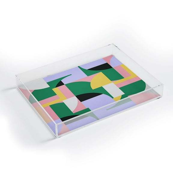 Society6 Ninola Design Bauhaus Shapes Spring Small Acrylic Tray
