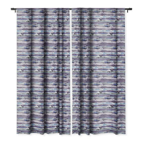 Society6 Ninola Design Gradient Watercolor Lines Mauve Single Panel Room Darkening Window Curtain 50" x 96"