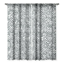 Society6 Ninola Design Japandi Texture Marks 96" x 50" Single Panel Sheer Window Curtain